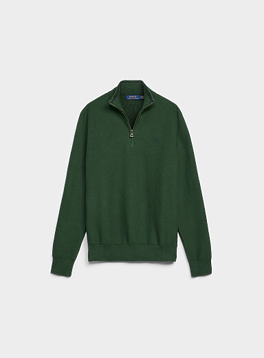 Honeycomb-stitch zip-neck sweater | Polo Ralph Lauren | Men's