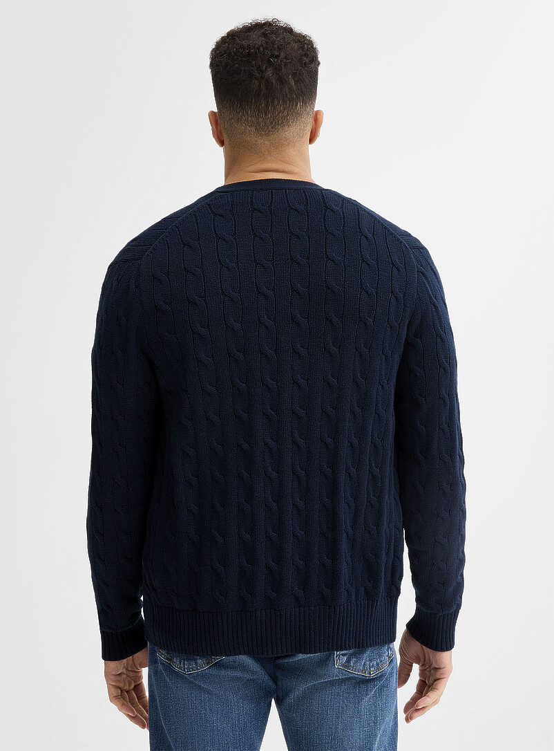Polo Ralph Lauren: Le cardigan c&acirc;bles torsad&eacute;s Brun clair pour homme