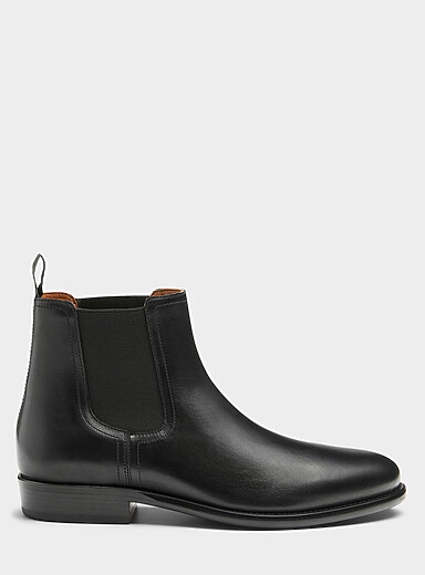 Polo Ralph Lauren Black Owen glossy leather Chelsea boots Men for men