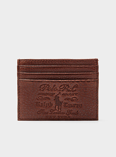 Le porte-cartes en cuir logo h&eacute;ritage