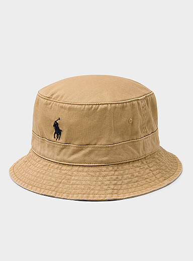 Minimalist logo wheat bucket hat