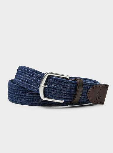 Polo Ralph Lauren: La ceinture color&eacute;e canvas tress&eacute; Taupe pour homme