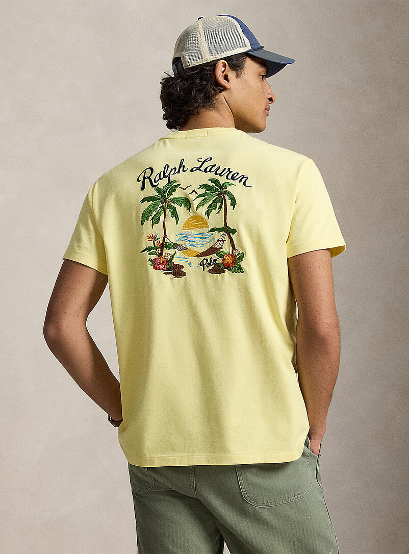 Polo Ralph Lauren Golden Yellow Caribbean embroidery T-shirt for men