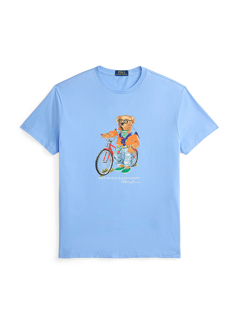 Polo Ralph Lauren: Le t-shirt ourson &agrave; v&eacute;lo Bleu pour homme