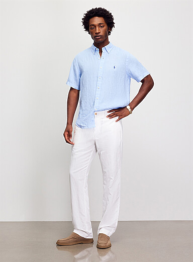 Le pantalon coton et lin Bedford <b>Coupe classique</b>