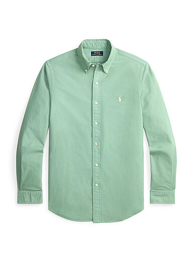 Polo Ralph Lauren: La chemise oxford teint en pi&egrave;ce <b>Coupe classique</b> Vert pistache - Menthe pour homme