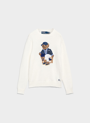 Polo Ralph Lauren: Le chandail ourson Country Club Blanc pour homme