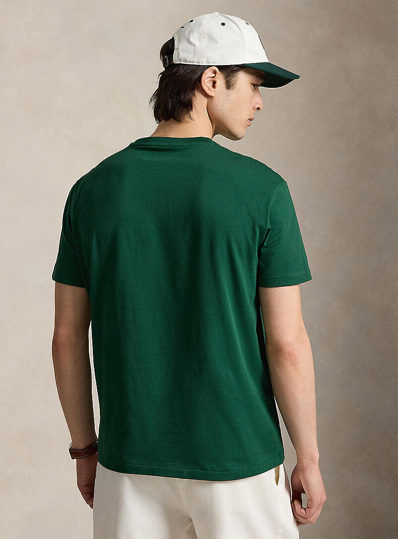 Polo Ralph Lauren: Le t-shirt color&eacute; cavalier brod&eacute; <b>Coupe classique</b> Vert &eacute;meraude pour homme