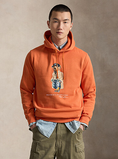 Preppy teddy bear hooded sweatshirt