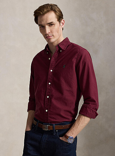 Polo Ralph Lauren: La chemise oxford d'automne <b>Coupe classique</b> Bourgogne pour homme