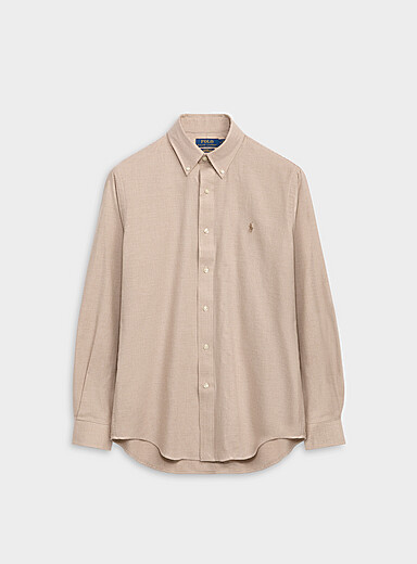 Polo Ralph Lauren: La chemise flanelle mini pied-de-poule <b>Coupe classique</b> Sable pour homme