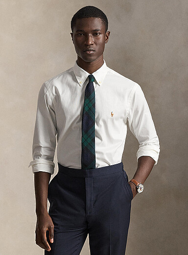 Polo Ralph Lauren: La chemise oxford cavalier brod&eacute; <b>Coupe classique</b> Blanc pour homme