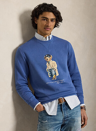 Polo Ralph Lauren Blue Preppy teddy bear sweatshirt for men