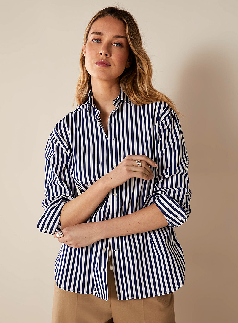 Two-tone striped poplin shirt, Polo Ralph Lauren