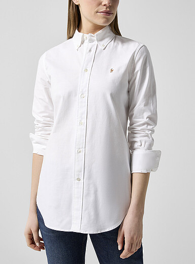 Polo Ralph Lauren: La chemise logo brod&eacute; Blanc pour femme