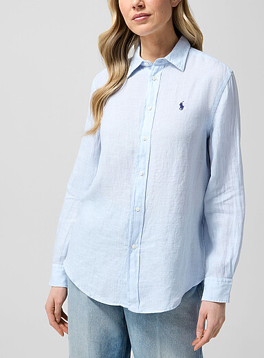 La chemise &agrave; logo pur lin