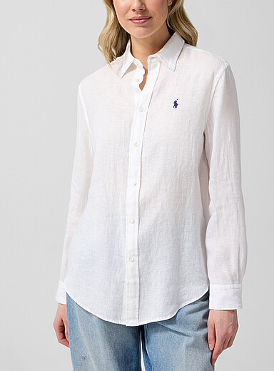 La chemise &agrave; logo pur lin