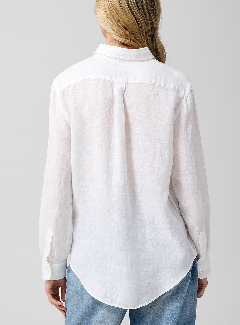 Polo Ralph Lauren White Pure linen logo shirt for women