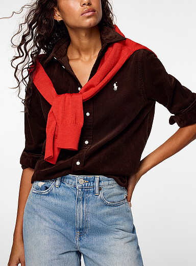 Polo Ralph Lauren Chocolate/Espresso Classic corduroy shirt for women