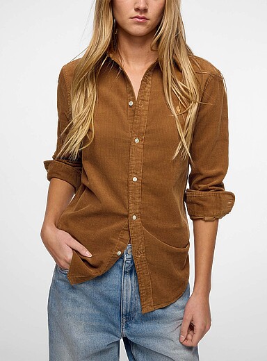 Polo Ralph Lauren Brown Classic caramel corduroy shirt for women