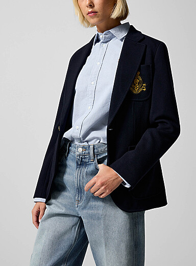 Polo Ralph Lauren Navy/Midnight Blue Logo jersey jacket for women