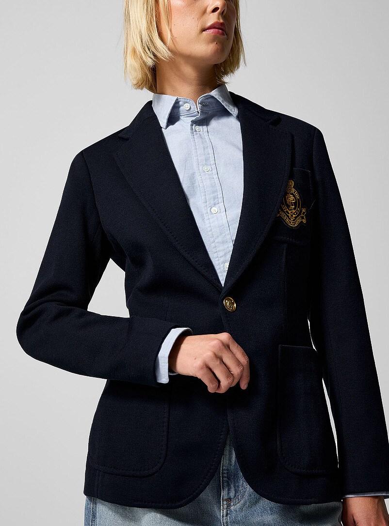 Polo Ralph Lauren Navy/Midnight Blue Logo jersey jacket for women