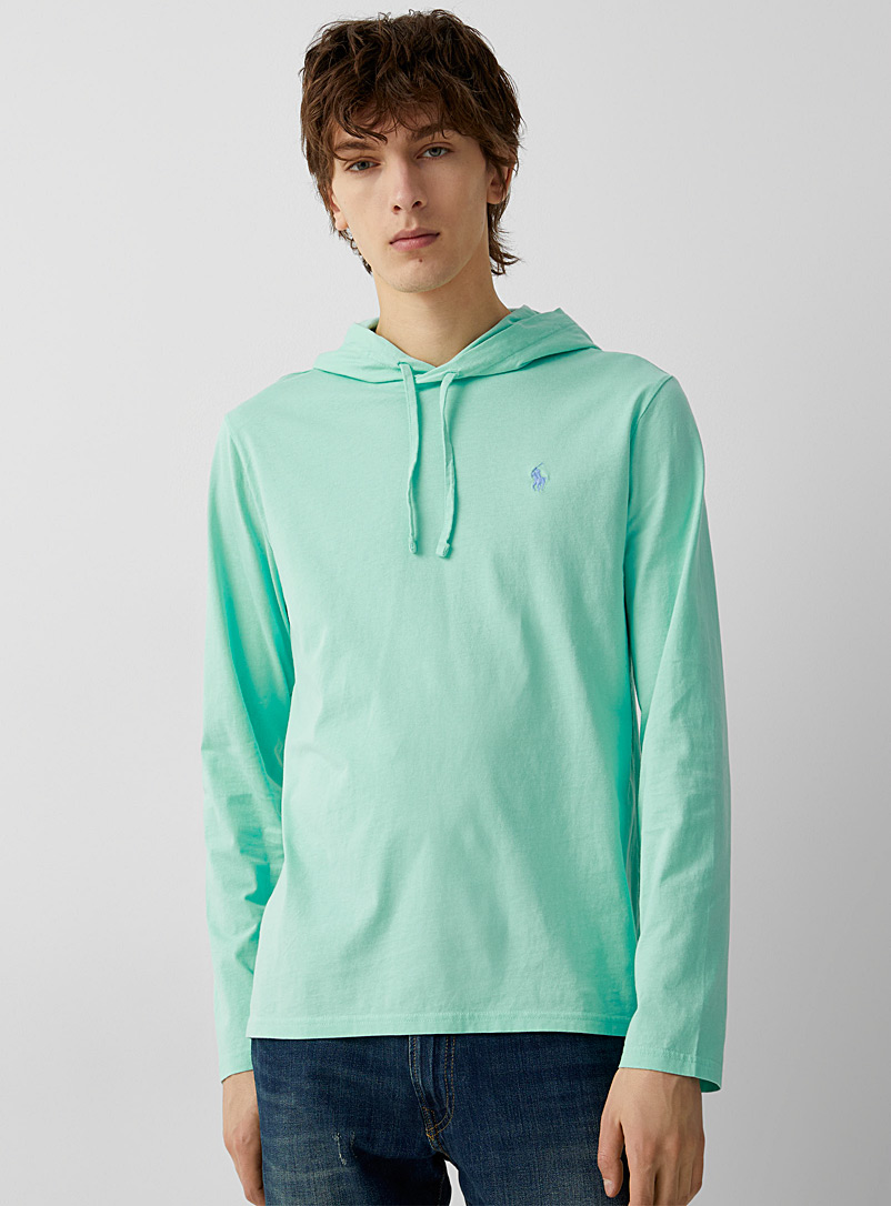 Polo Ralph Lauren Lime Green Embroidered emblem hooded T-shirt for men