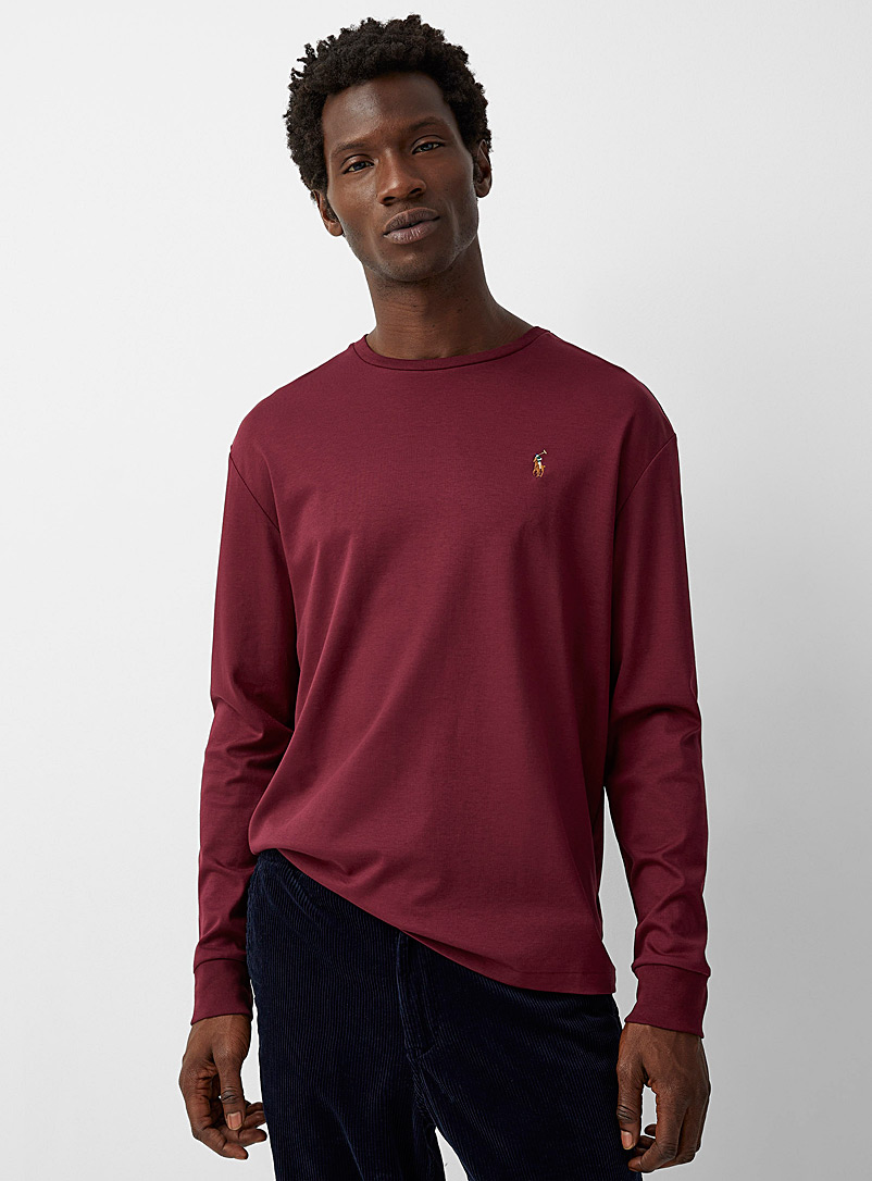 Polo Ralph Lauren Ruby Red Long-sleeve Polo emblem T-shirt for men