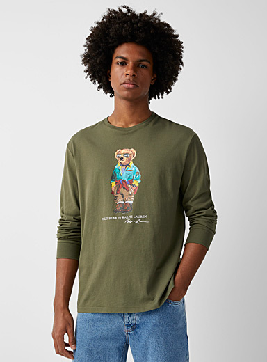 Polo Ralph Lauren Mossy Green Adventurer teddy bear T-shirt for men