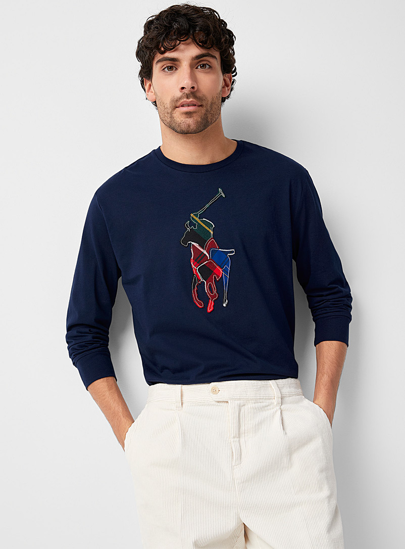 Polo Ralph Lauren: Le t-shirt cavalier patchwork Marine pour homme