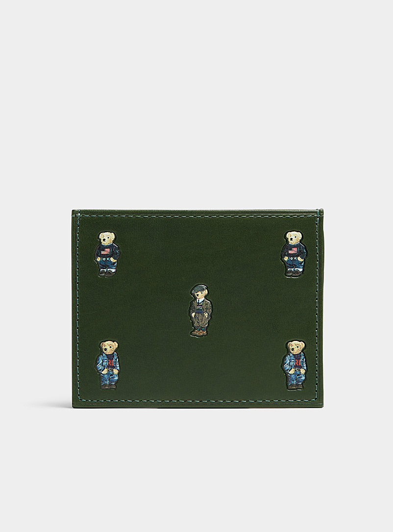 Polo Ralph Lauren: Le porte-cartes cuir petits ours Vert pour homme