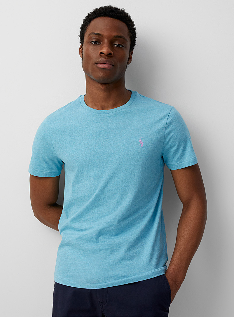 Polo Ralph Lauren: Le t-shirt logo cavalier brodé Coupe ajustée Sarcelle - Turquoise pour homme