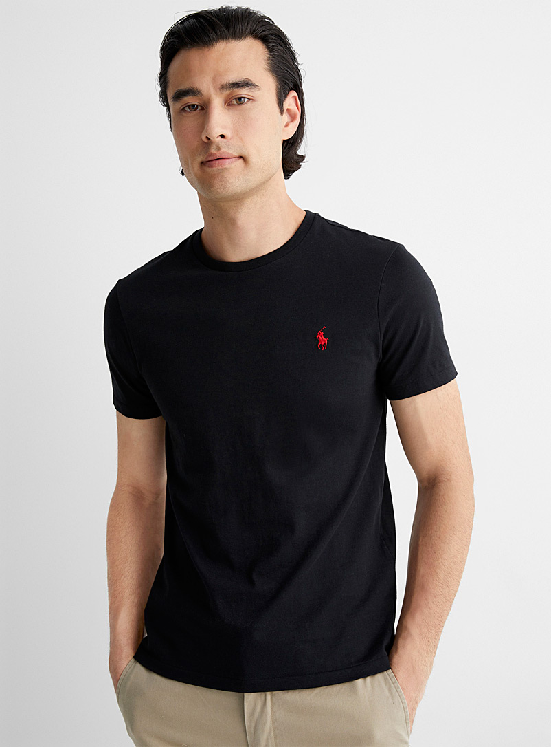 Polo Ralph Lauren: Le t-shirt emblème Polo Coupe ajustée Noir pour homme