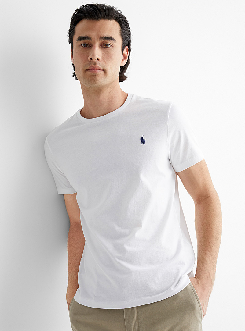 Polo Ralph Lauren: Le t-shirt emblème Polo Coupe ajustée Blanc pour homme