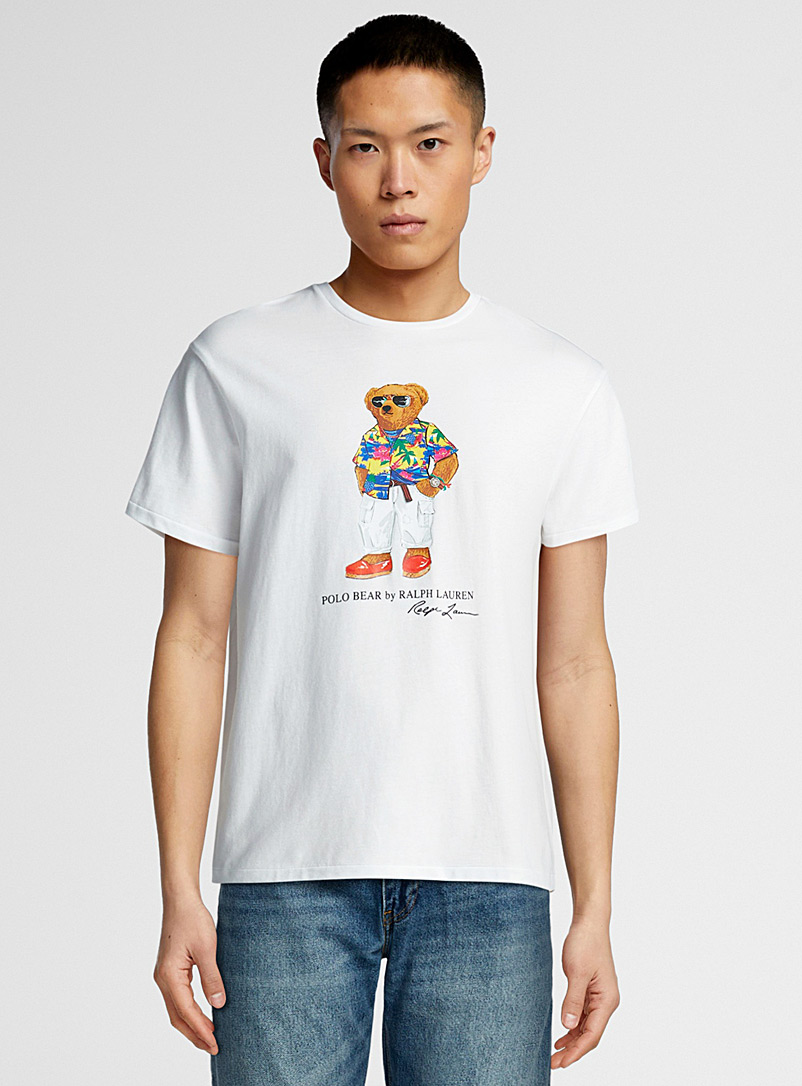Polo Ralph Lauren White Vacationing teddy bear T-shirt for men