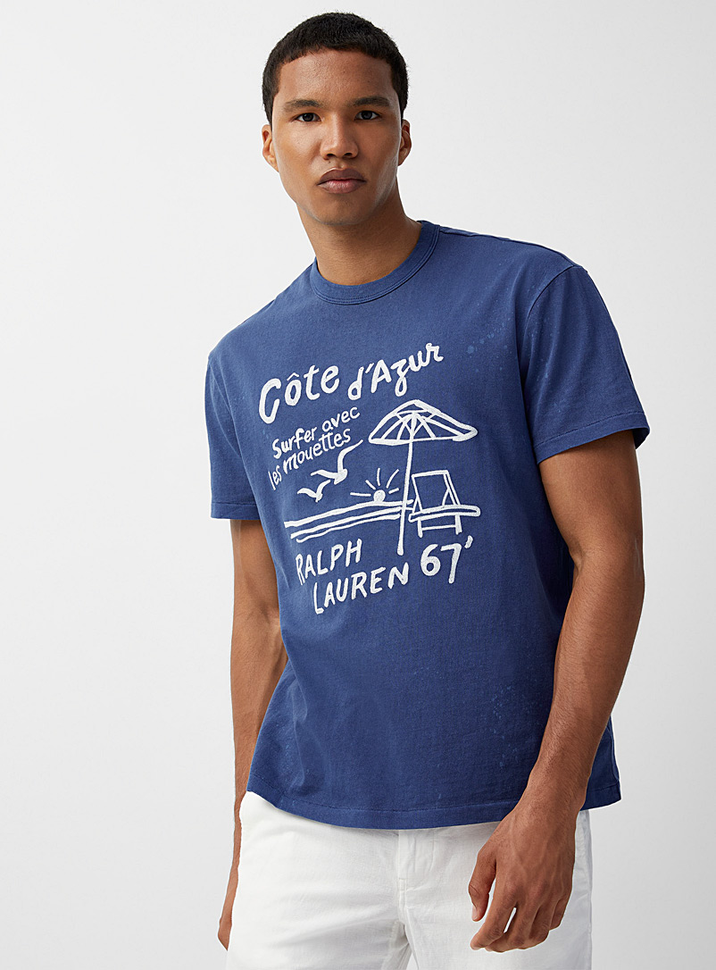 Polo Ralph Lauren: Le t-shirt broderie Côte d'Azur Bleu pour homme