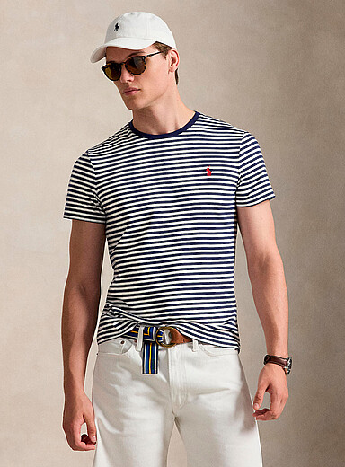 Le t-shirt rayures duo cavalier brod&eacute;