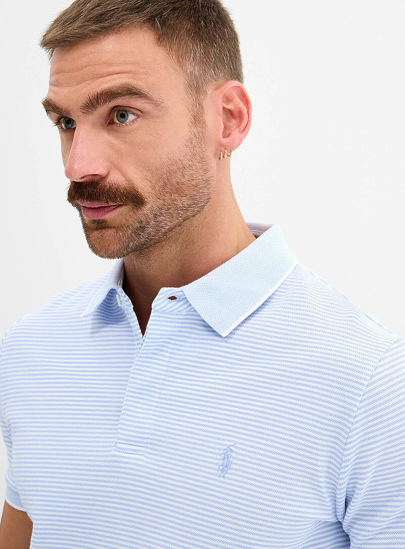 Polo Ralph Lauren Baby Blue Fine twin-stripe piqu&eacute; polo for men