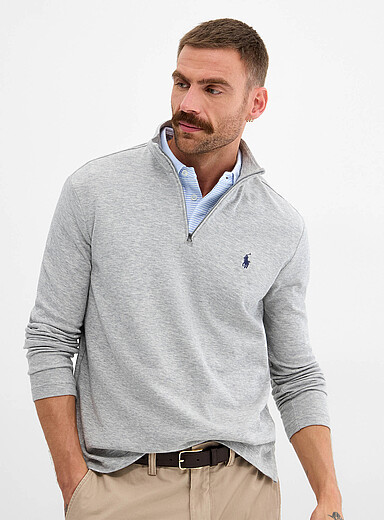 Le t-shirt col zipp&eacute; maille piqu&eacute;e