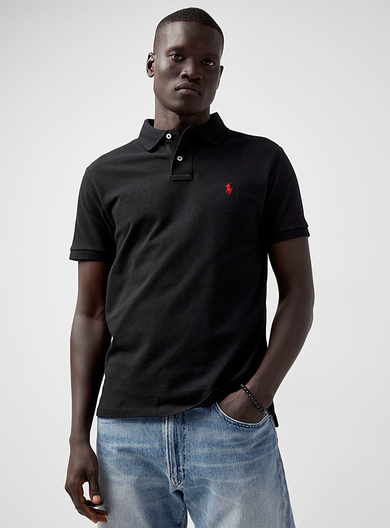 Polo Ralph Lauren: Le polo piqué logo brodé Noir pour homme