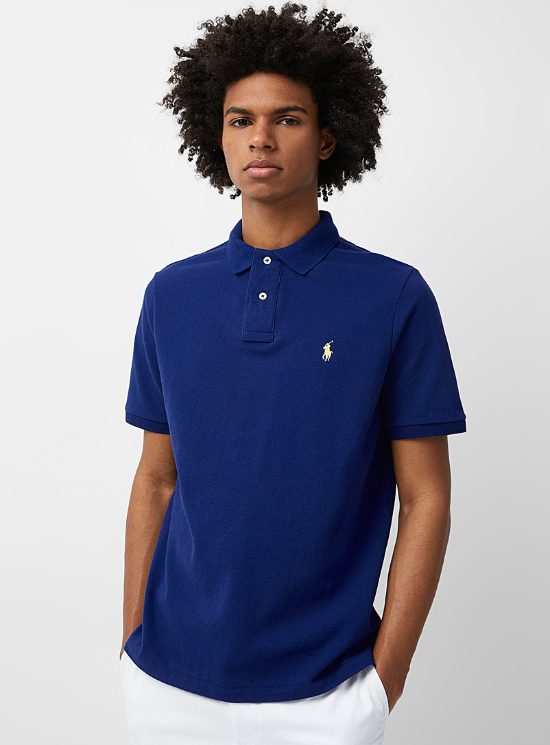 Polo Ralph Lauren Sapphire Blue Embroidered rider piqué polo Classic fit for men