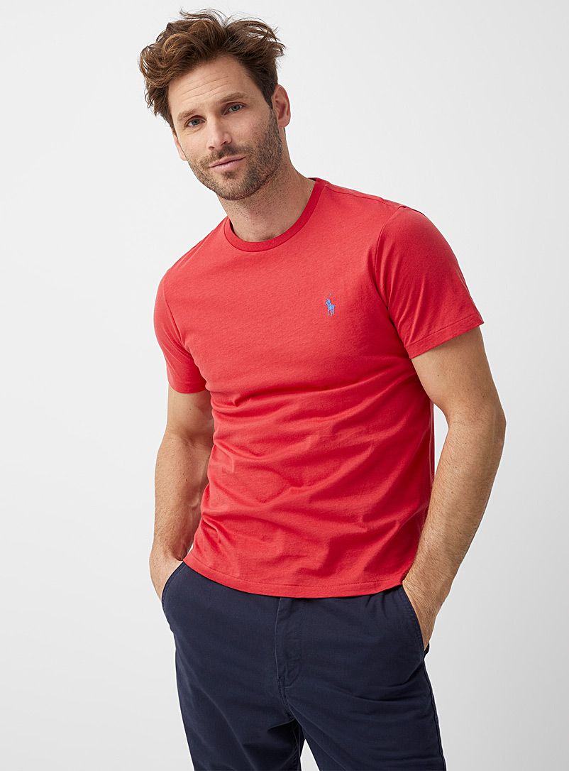 Polo Ralph Lauren: Le t-shirt emblème Polo brodé Coupe ajustée Rouge pour homme