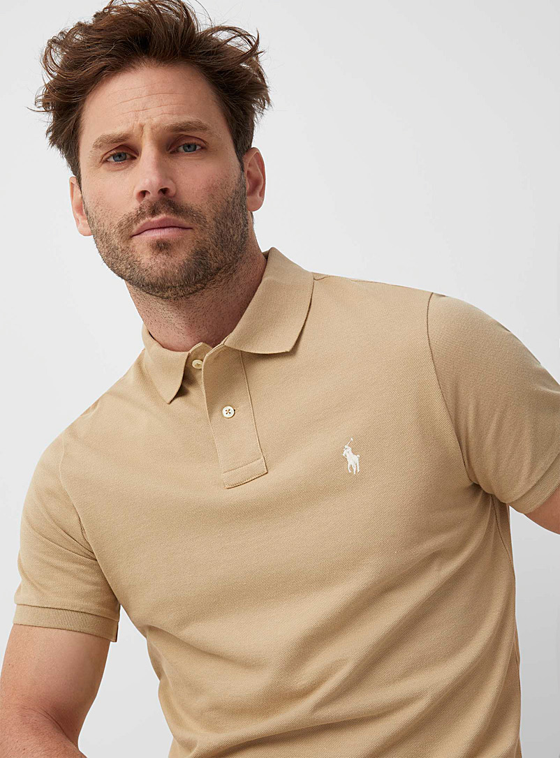 Polo Ralph Lauren Sand Embroidered rider piqué polo Slim fit for men