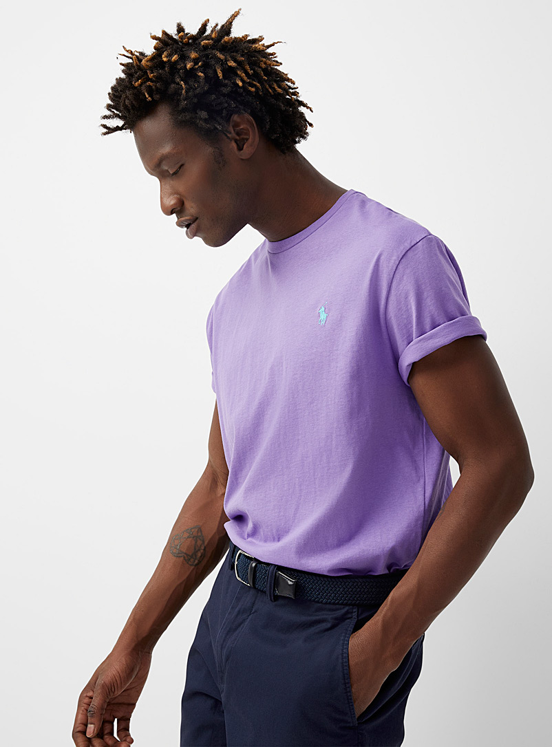 Polo Ralph Lauren Mauve Brightly-coloured embroidered rider T-shirt for men