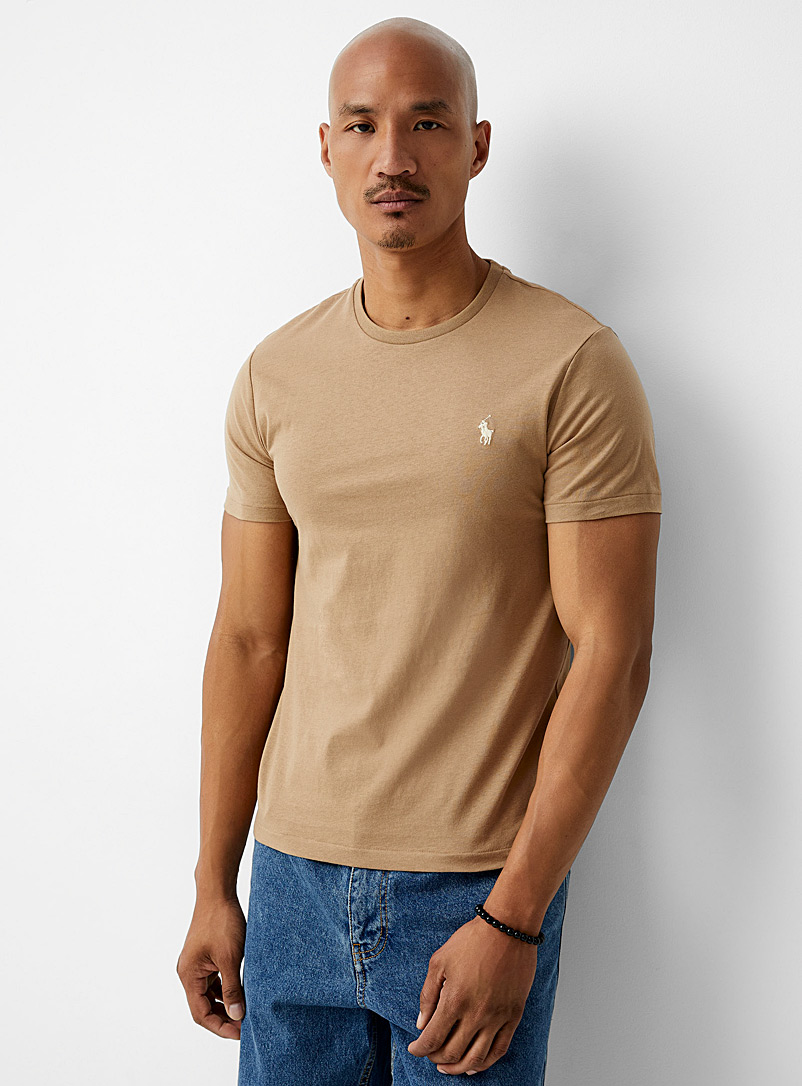 Polo Ralph Lauren: Le t-shirt cavalier brodé Tan beige fauve pour homme