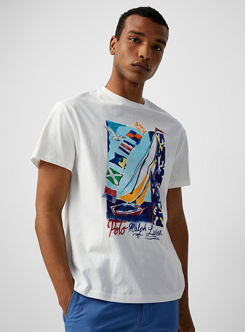 Polo Ralph Lauren: Le t-shirt régate Blanc pour homme