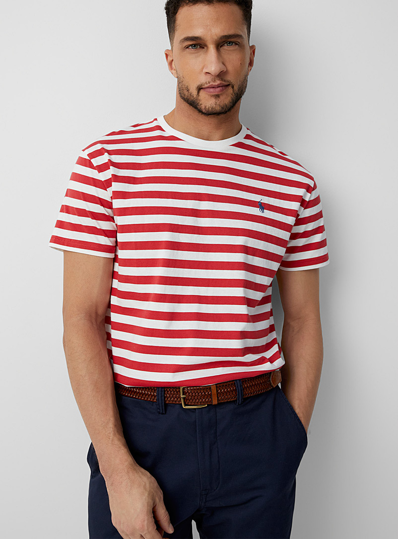 Polo Ralph Lauren: Le t-shirt rayures binaires Rouge pour homme