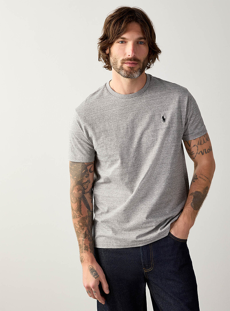 Polo Ralph Lauren: Le t-shirt cavalier brod&eacute; <b>Coupe classique</b> Noir pour homme