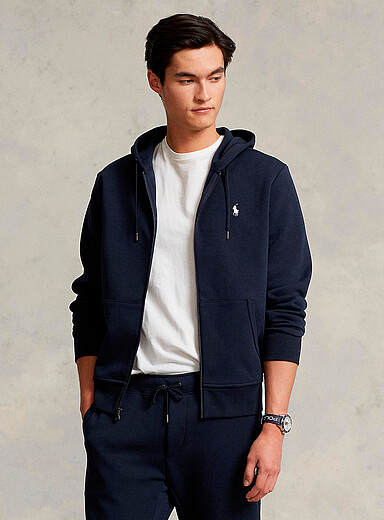Polo Ralph Lauren: Le kangourou zipp&eacute; Performance Bleu marine - Bleu nuit pour homme
