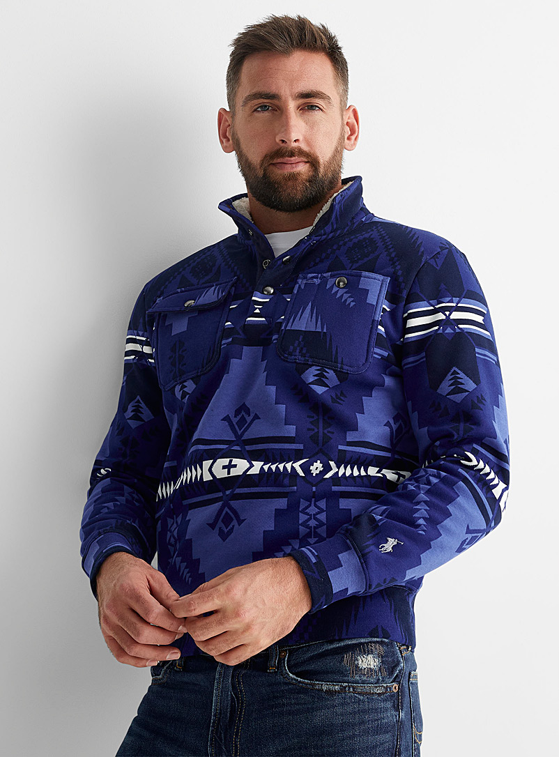 Polo Ralph Lauren Blue Sherpa-lined nomad sweatshirt for men